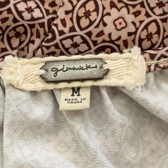 Gimmicks BKE Raw Edge Pieced Top in Creme Multi BOHO Peasant Prairie Sz M #27J - Picture 8 of 10